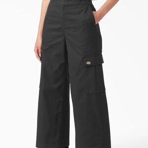 Dickies Women's Wide Leg Black Cargo Pants